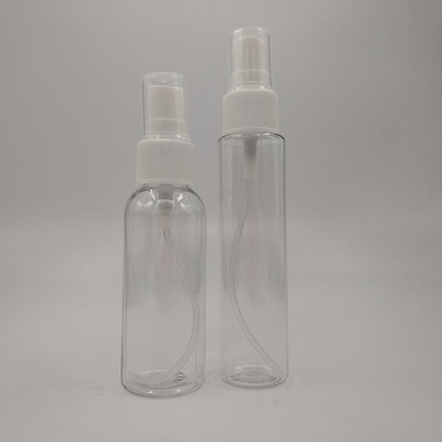 Botella de spray PET transparente con diseño redondo clásico suave