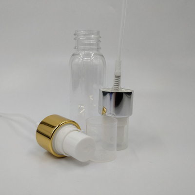 Botella de spray PET transparente con diseño redondo clásico suave