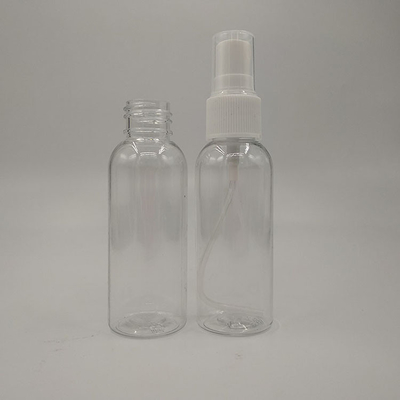 Botella de spray PET transparente con diseño redondo clásico suave