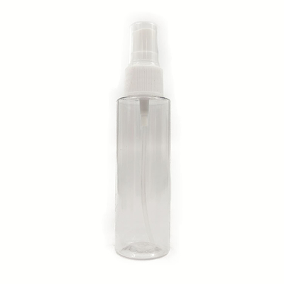 Botellas redondas y transparentes de plástico PET para viajes y cosméticos