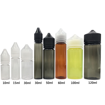 Tiro redondo 10ml 15ml 30ml 60ml 80ml tapa de tornillo de 100ml botella de líquido transparente E