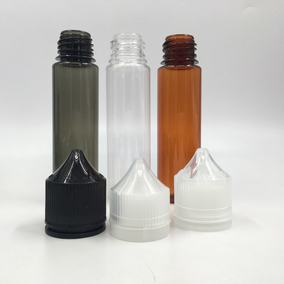 Botella de líquido transparente E a prueba de niños / botellas de goteo de líquido personalizadas con impresión