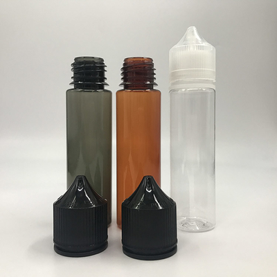 Botella de líquido transparente E a prueba de niños / botellas de goteo de líquido personalizadas con impresión