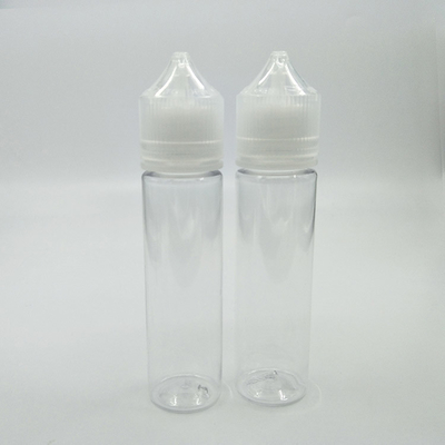 Botella de líquido transparente E a prueba de niños / botellas de goteo de líquido personalizadas con impresión