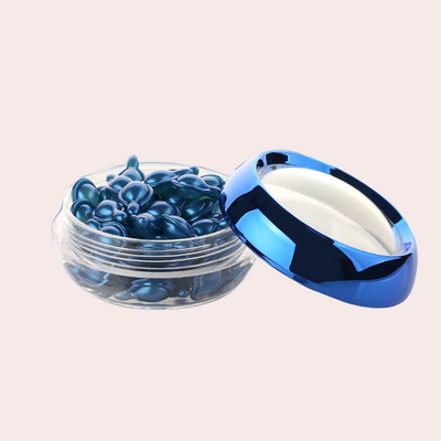 Contenedor cosmético redondo transparente de 30 ml frasco de PP con diseño de superficie personalizado