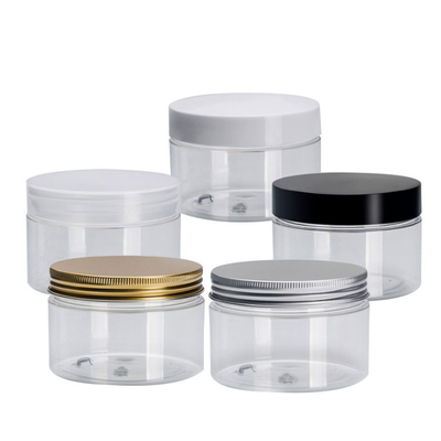 Jarrones de plástico cosmético transparente personalizados con impresión personalizable