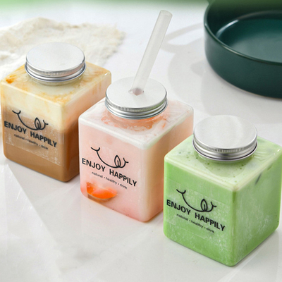 Cuadrados y redondos de diseño moderno Tazas de té de burbujas de plástico personalizadas con tapas