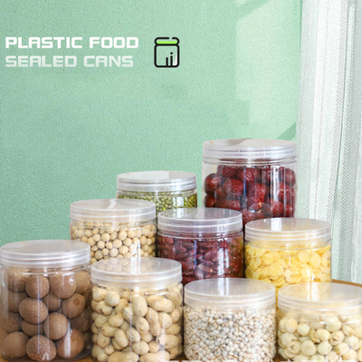 Fabricante mayorista de frascos vacíos transparentes frascos de plástico para nueces de caramelo por encargo frascos de plástico transparentes con tapas