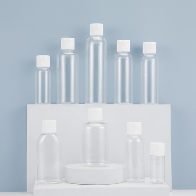 Botella de pulverización de plástico PET transparente ecológica para el día 10ml 15ml 30ml 50ml 60m 70ml 100ml 200ml 500ml