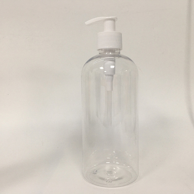 Botella redonda de loción PET reciclable con dispensador de bomba