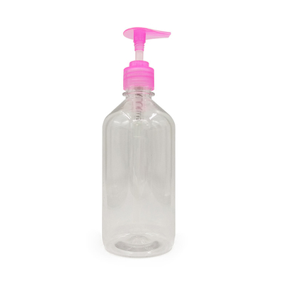 Botella de plástico PET reciclable y recargable con dispensador de bomba de loción