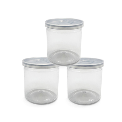 Jarrones de plástico transparentes y de almacenamiento y embalaje personalizables de 8 oz