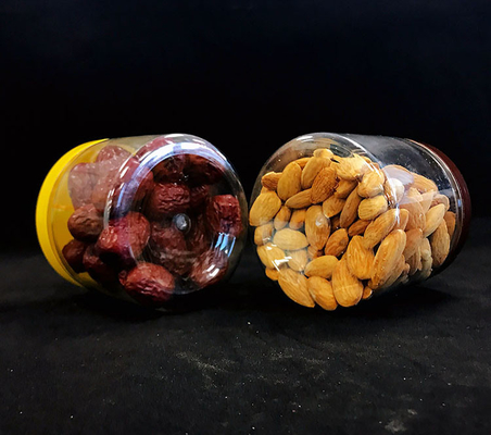 Jarrones de plástico de fondo redondo transparente con tapas sensibles a la presión (3 oz-8 oz)