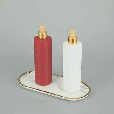 Color rosa/customizable 47 mm Capilla de tornillo redondo Cribado de seda Impresión Botella de bomba PET para cosméticos