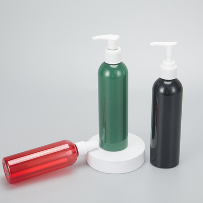 Botella de distribución de cosméticos redondos rosados reciclables con tapa de tornillo
