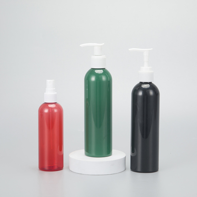 Botella de distribución de cosméticos redondos rosados reciclables con tapa de tornillo