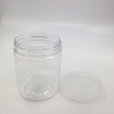 Almacenamiento de frascos de plástico personalizados con tapas transparentes de marca a prueba de alteraciones