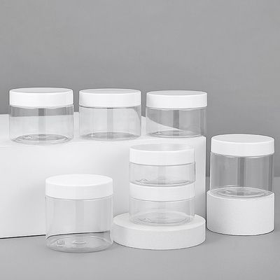 Contenedores de frascos de plástico personalizados con tapas de aluminio para almacenamiento de alimentos