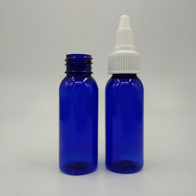 Botella líquida de plástico de punta de tornillo transparente de 100 ml con boca ancha para impresión personalizada