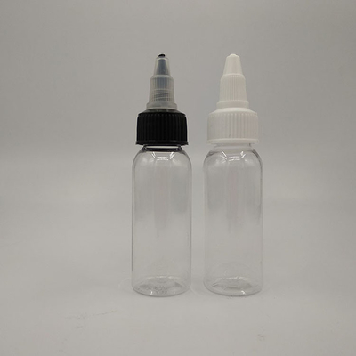 Botellas de plástico transparente con tapa de tornillo y cuello de tornillo