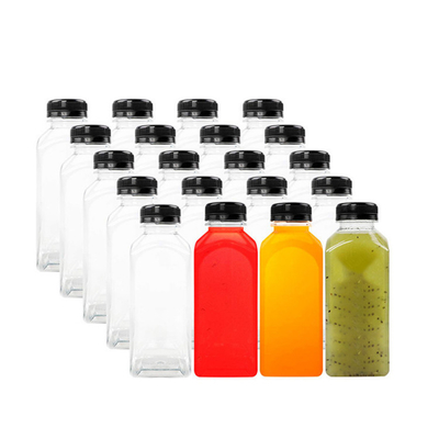 Botellas de té de leche de plástico reutilizables modernas con tornillo en las tapas