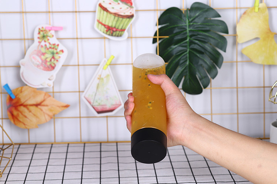 Botella de té de leche de plástico desechable de doble pared