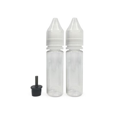 Botellas de plástico a prueba de niños de 18 mm con tapa de tornillo en el cuello para E Liquid