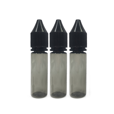 Botellas de plástico a prueba de niños de 18 mm con tapa de tornillo en el cuello para E Liquid