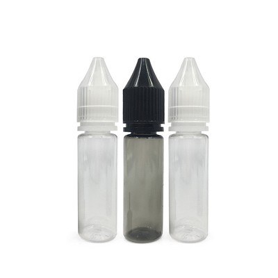 Botellas de plástico a prueba de niños de 18 mm con tapa de tornillo en el cuello para E Liquid