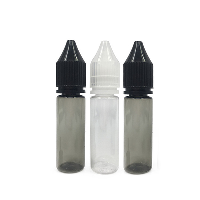 Botellas de plástico a prueba de niños de 18 mm con tapa de tornillo en el cuello para E Liquid