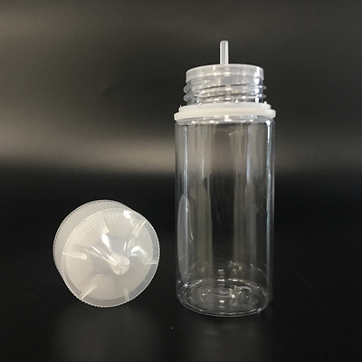 Botella de líquido PET E a prueba de niños con tapa de tornillo de 100 ml para embalaje de líquido E con serigrafía