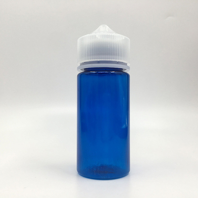 Botellas de plástico PET transparentes de 100 ml con tapas de tornillo metálicas para líquido