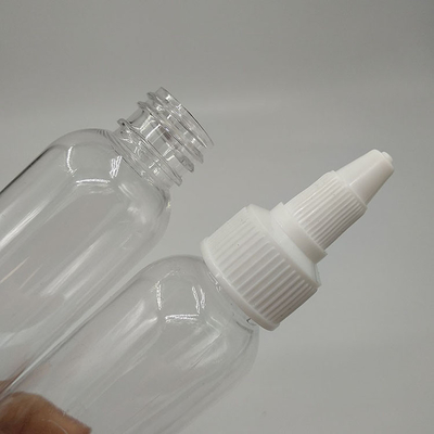 Panel de etiquetas personalizados Botellas de plástico líquido con tapa de tornillo vacía clara