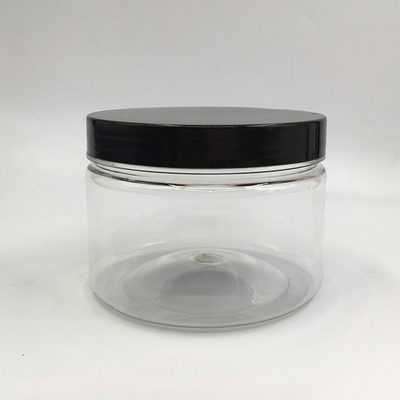 Contenedores de frascos de plástico transparentes personalizables con tapas de aluminio para una capacidad de 2-8 oz