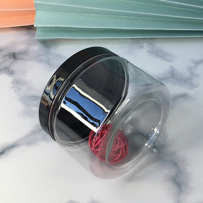 Contenedores de frascos de plástico transparentes personalizables con tapas de aluminio para una capacidad de 2-8 oz