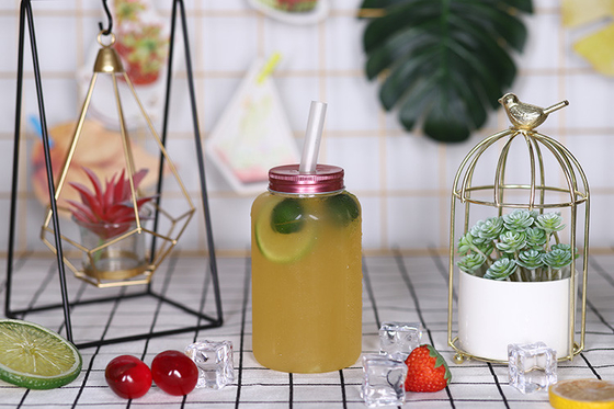 Contenedor de bebidas de plástico moderno cuadrado redondo con tapa