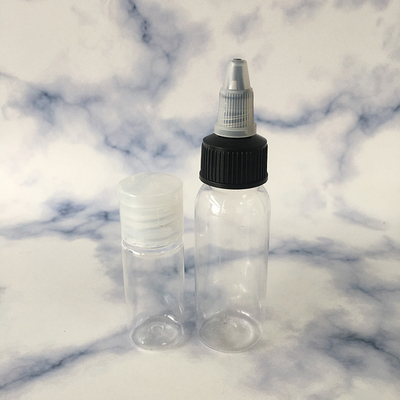 Botellas de plástico con tapa de tornillo transparente para uso versátil