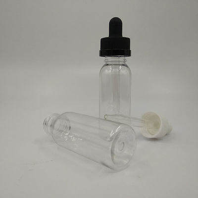 Botellas de goteo de vidrio transparente personalizado con tapa de tornillo negro para almacenamiento de diversos líquidos