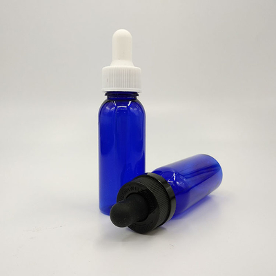 Superficie lisa Logotipo personalizado Botellas de gotero de vidrio negro para envases de líquido