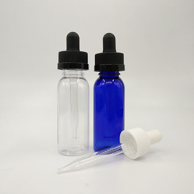 Botellas de goteo de vidrio transparente personalizado con tapa de tornillo negro para almacenamiento de diversos líquidos