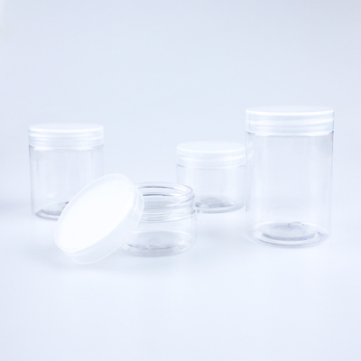 Contenedores cosméticos de plástico transparente personalizados con logotipo opcional