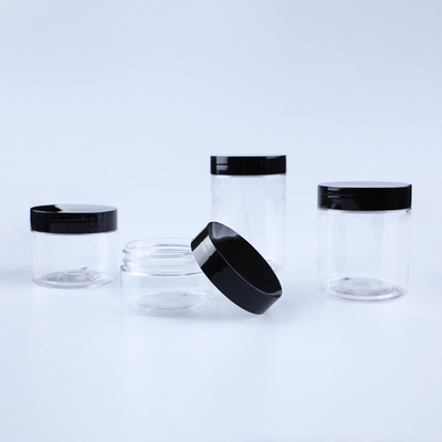 Contenedores cosméticos de plástico transparente personalizados con logotipo opcional