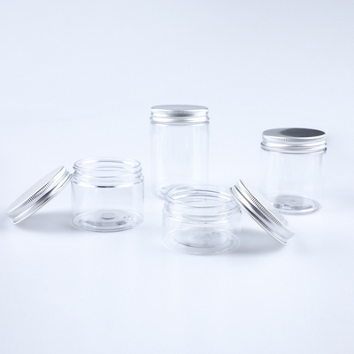 Contenedores cosméticos de plástico transparente personalizados con logotipo opcional