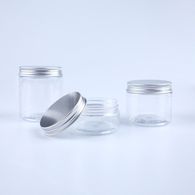Contenedor cosmético de plástico transparente personalizado con superficie lisa