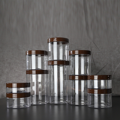 Jarrones de plástico de belleza / soportes de plástico cosmético personalizados en varias capacidades de 10 a 150 ml