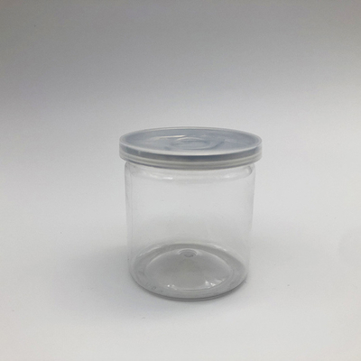 Jarrones de plástico transparente con sellos de papel de aluminio para almacenamiento