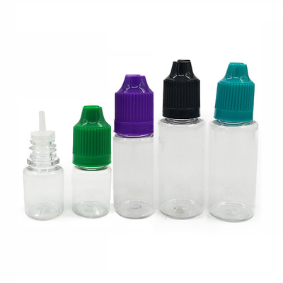 Botellas de gotero de plástico personalizadas con tapas de tornillo suaves para envases de líquidos