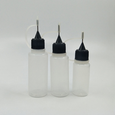 Logotipo personalizado Botella de gotero de plástico de 15 ml para dispensar líquidos precisos en claro y negro