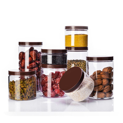 Tarro cosmético de plástico con decoración de impresión personalizada