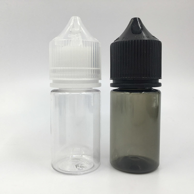 Botella de líquido redonda a prueba de niños de 30 ml E con tapa de tornillo en impresión personalizada